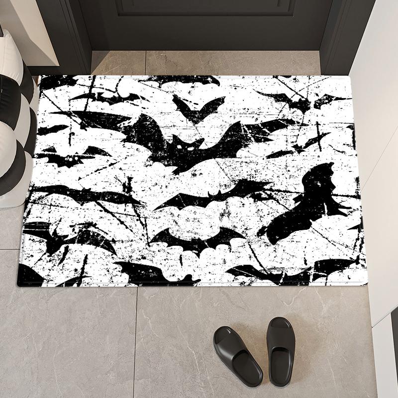 Коврик для пола с принтом готического черепа, коврик для ванной комнаты, тёмный коврик для двери из губки, впитывающий воду декоративный коврик для кухни, коврик для ванной