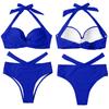 Push Up Bikini High Waist Swimsuits Twisted Swimwear Women  New Solid Biquini Halter Bathing Suit Cut Out Beach Wear EMA