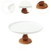 Elevated Ceramic Cake Plate Footed Stand Round Serving Platter for Displaying Cupcakes Cookies Snacks
