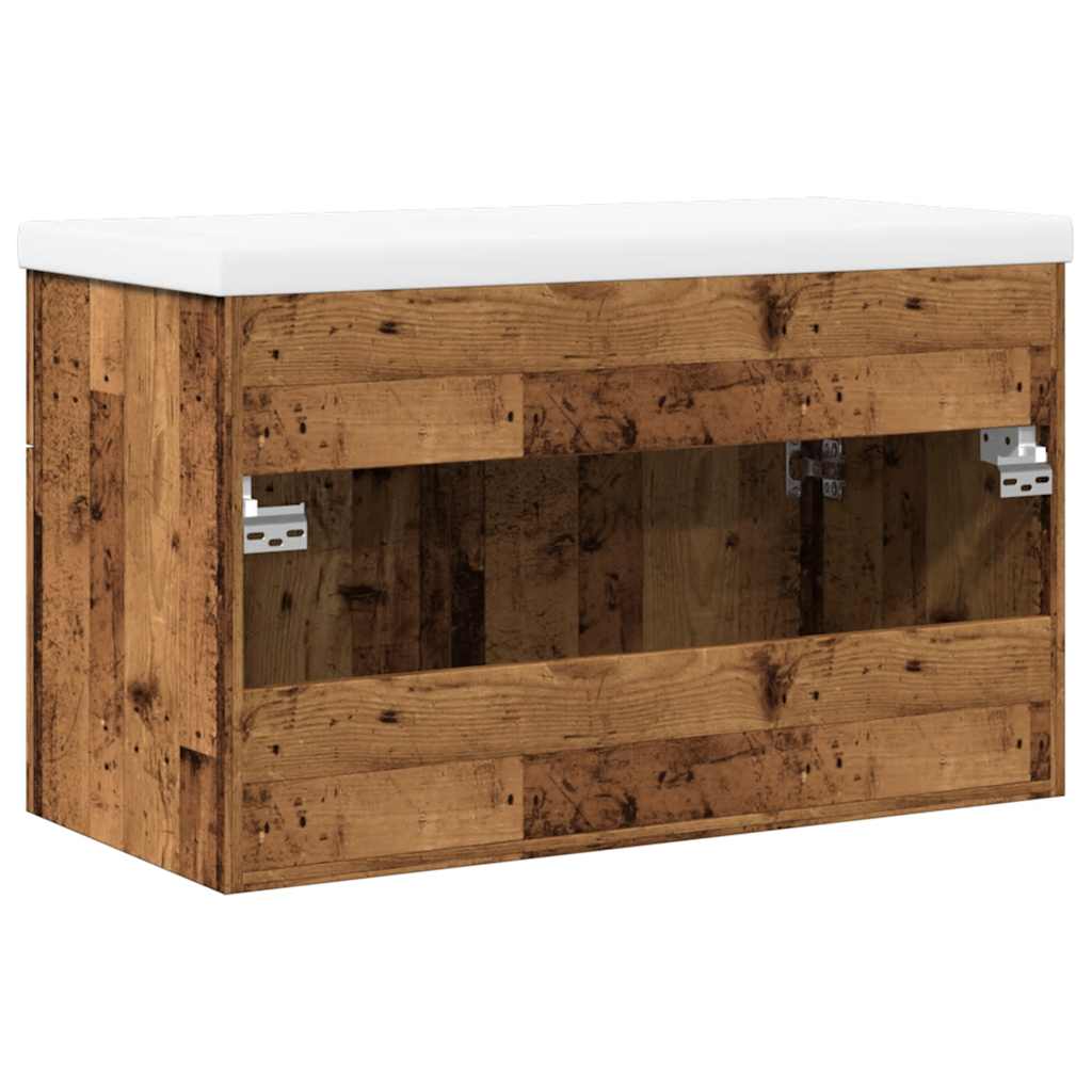 2 piece bathroom furniture set rustic wood look particleboard