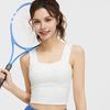 Женский спортивный бюстгальтер с квадратным вырезом, укороченный топ для тренировок со встроенным бюстгальтером