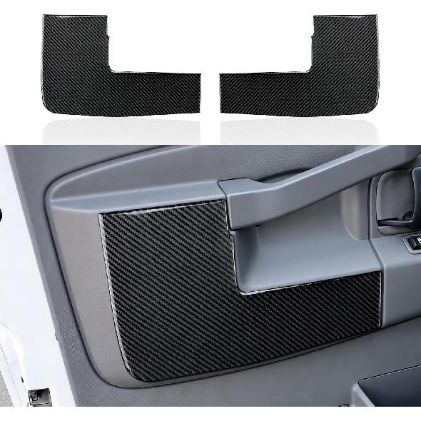 for Express Door Panel Carbon Fiber Cover Trim Decals Accessories for Chevrolet Express/GMC Savana 1500 2500 3500 2003 - Present Interior Sticker