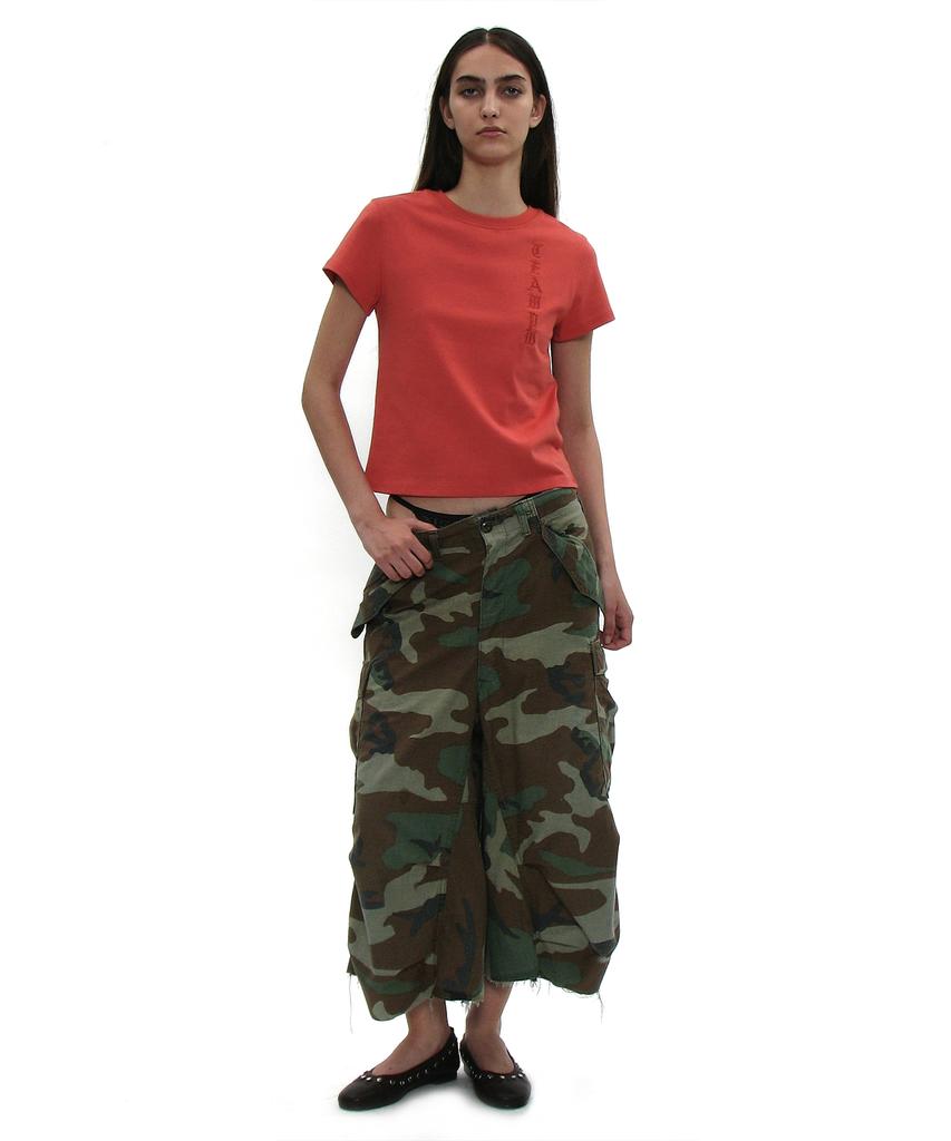 PARTIMENTO WOMEN Team 76 Patch Short Sleeve Tee_Chili