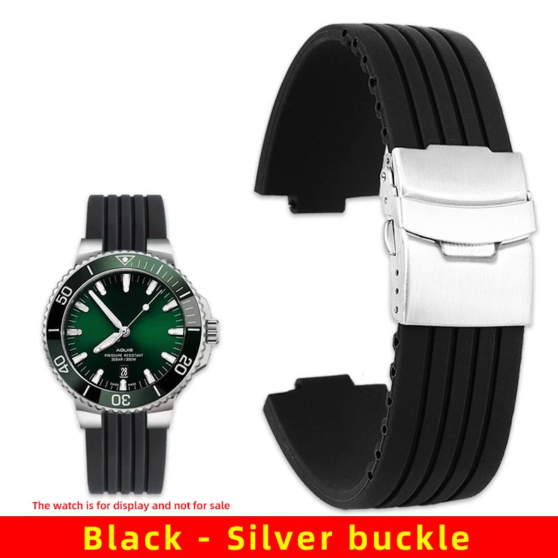 22x11 мм 24x12 мм выпуклый конец Силиконовый ремешок для часов Для Oris Aquis 7330 7740 Ремешок для часов Дайвинг Мягкая резина Мужской браслет