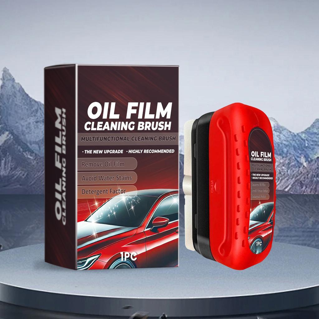 Щетка для очистки масляной пленки Очиститель масляной пленки на лобовом стекле автомобиля, Щетка для очистки масляной пленки на автомобиле, Средство для удаления масляной пленки со стекол 120 мл