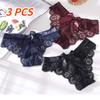 3PCS Sexy Lingerie Women's Panties Transparent G-strings Thongs Solid Bowknot Underwear for Ladies Women Lace Pantys