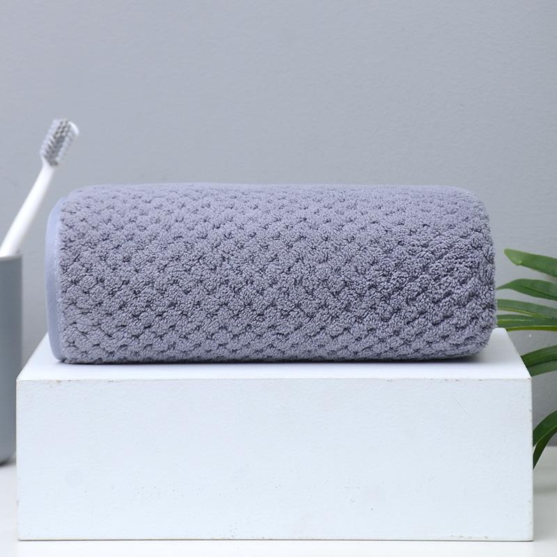 Soft Absorbent Warp-Knit Coral Fleece Towel with Thin Stripes - Thickened Face Wash Towel with Customizable Logo