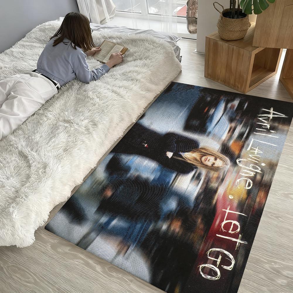 Звездный певец A-Avril L-Lavigne Коврик для пола Мягкий Утолщенный Впитывающий Нескользящий Спальня Гостиная Придверный коврик Домашний декор Фланелевые коврики
