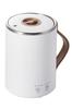 Elecom Cook Mug, 350mL Mug-Shaped Electric Kettle, with Temperature Control, Timer, Keeps Food Warm, and Features a 1.5m Cable, White (HAC-EP02WH)