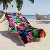 Colorful cartoon bird pattern polyester microfiber beach towel is highly absorbent, suitable for swimming and beach outings