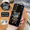 S 23 21 22 Блестящий чехол с держателем зыбучего песка для Samsung Galaxy S21 S20 S23 Fe S22 Plus Ultra S10 S9 S8, силиконовый чехол-подставка