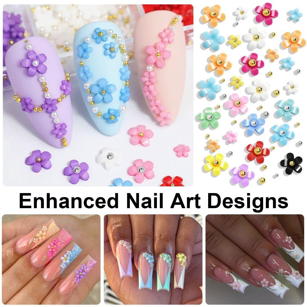 3D Acrylic Nail Decor Kawaii Nail Supplies New Flower Nail Art Charms  DIY
