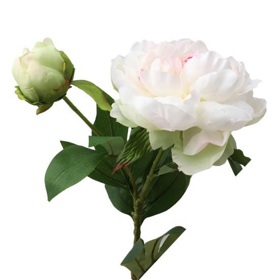 Искусственные Цветы 2 Головки Шелковые Ветки Пиона Регулируемые Пластиковые Стебли Реалистичные Жилки Мягкий Цветовой Градиент Долговечные Декор для Дома Отеля Свадьбы