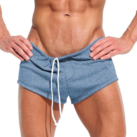 Men Casual Shorts Elastic Waist Adjustable Drawstring Sport Shorts Solid Color Loose Fit Gym Running Shorts