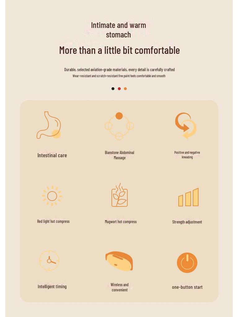 Электрический массажер для живота Bianstone с функциями подогрева и разминания