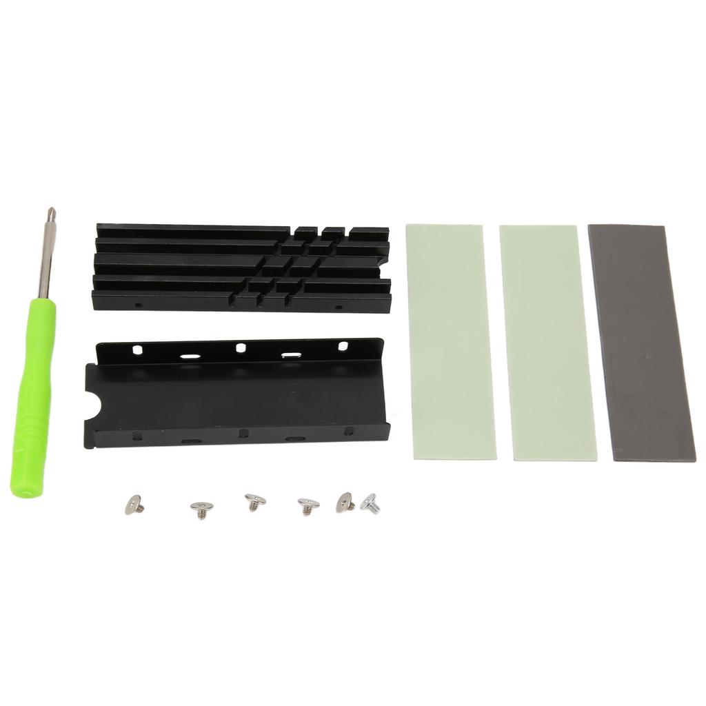 M.2 NVMe Радиатор Двусторонний Алюминиевый сплав 3 Термопрокладки Посеребренный Радиатор для M.2 2280 SSD 850 EVO