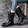 Real wool boots embroidered women's boots medium boots winter new short boots warm fashion mother shoes
