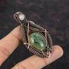 Подвеска из мха-пренита, медная проволока, кулон с драгоценным камнем, ювелирные изделия ручной работы, подвеска из проволоки с радужным лунным камнем, подарок для мамы, медные украшения