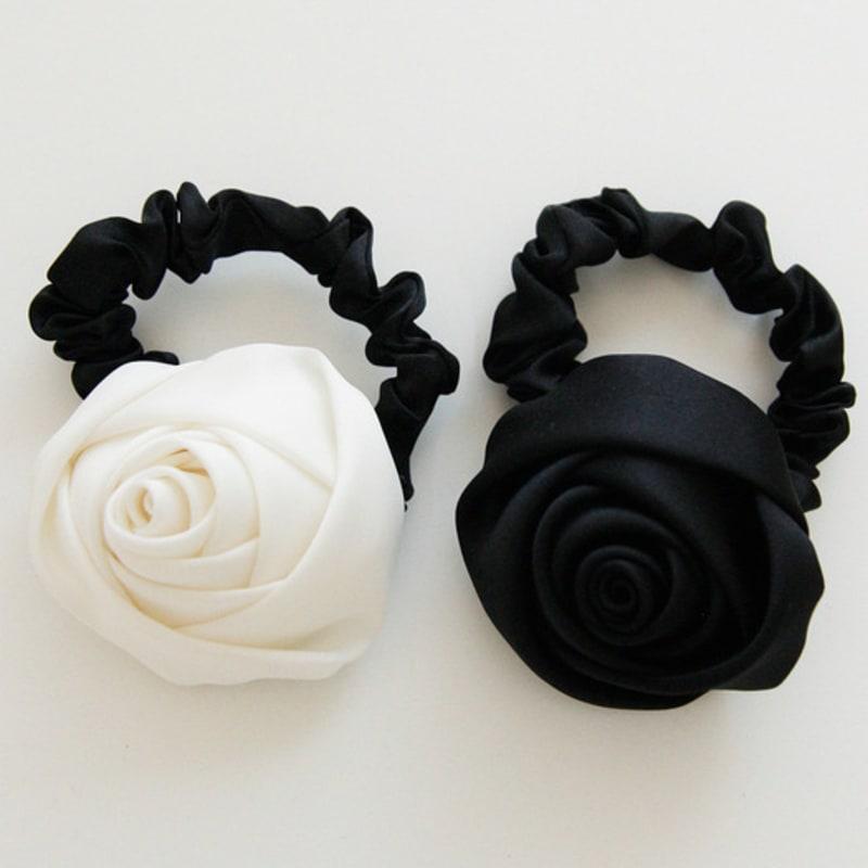 J.Lauren Silk Big Rose Slim Hair Tie H01176