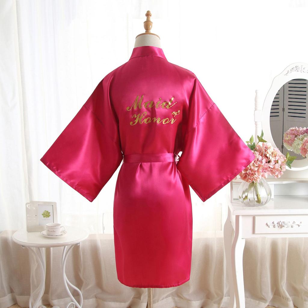 Удобная домашняя одежда Золотая пыль Подружка невесты Свадебный утренний халат Макияж Халат Халат Модный темперамент Элегантный имитация шелкового кардигана