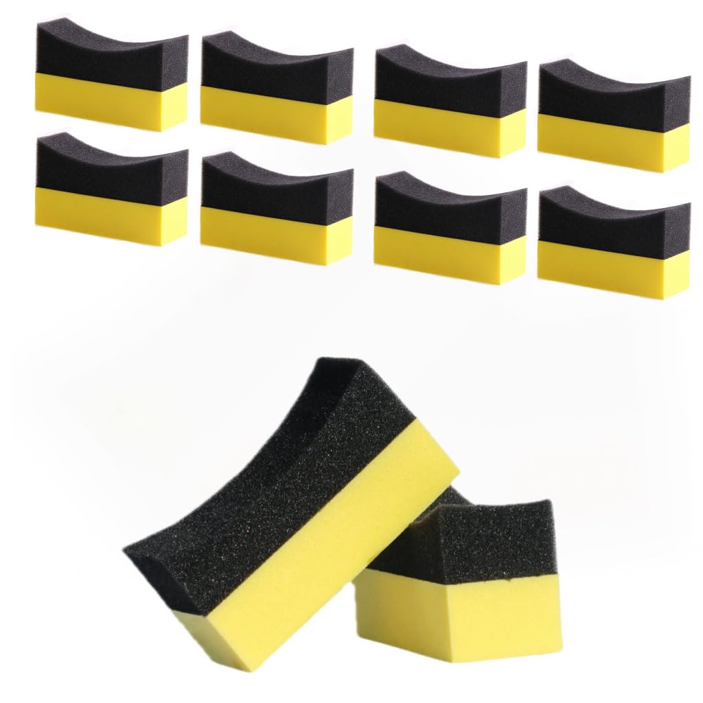 8 Pcs Tire Applicator Dressing Shine Sponge, Tire Contour Dressing Applicator Pads, Tire Dressing Applicator Sponges, Wax Buffing Pads Color