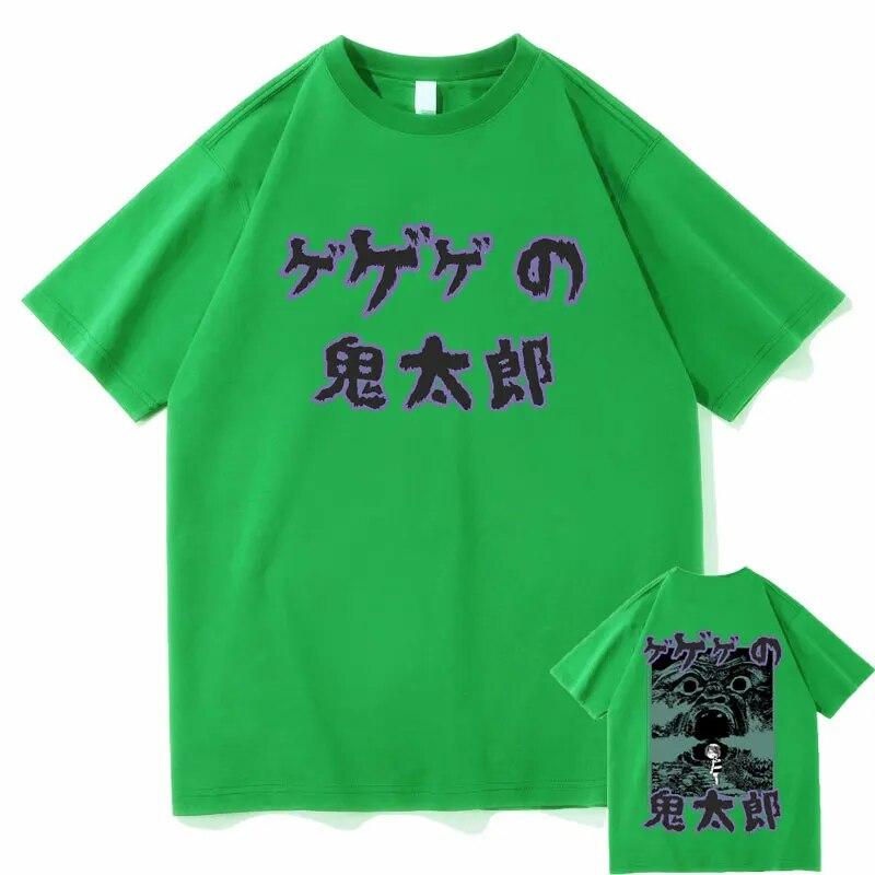 Футболка с рисунком японского аниме Gegege No Kitaro, унисекс, винтажные футболки, женские повседневные футболки унисекс, манга, унисекс, футболка из 100% чистого хлопка