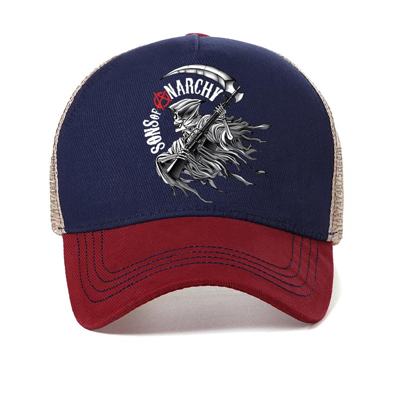 Кепка бейсболка SAMCRO SOA Сыны Анархии Череп Повседневная Snapback Модная череп Высокое качество Гоночная Мотоцикл Спортивная кепка