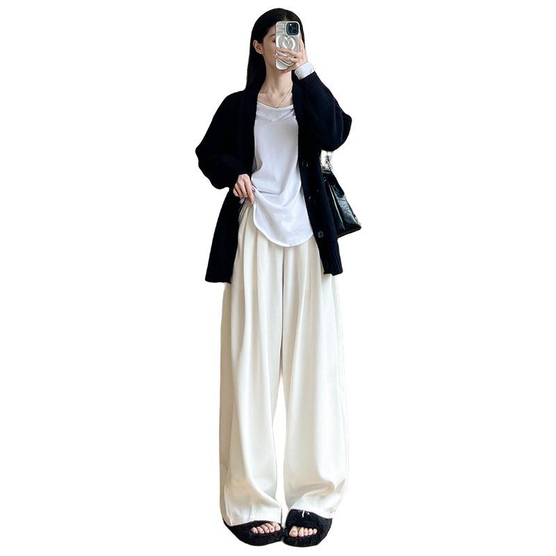 Женские брюки широкие осенне-зимние бархатные новые свободные и ленивые повседневные маленькие узкие прямые брюки Ямамото