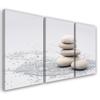 Three Piece Picture Canvas Print Beige Zen Stones