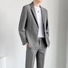Casual Western-style Men's Suit Jacket + Lightweight Loose Business Trousers Slim Career Two-piece Set