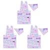 Back Cross Apron Water Repellent No Iron Unicorn Fantasy 3 Piece Set Girls Cute Kids Apron Triangle Scarf Set Kids Apron Toddler