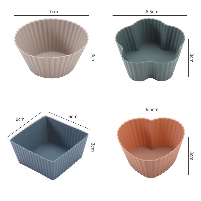 Круглая чашка из пищевого силикона, круглая форма для домашнего торта в виде цветка, квадратная форма для кексов в форме сердца, детская форма для прикорма