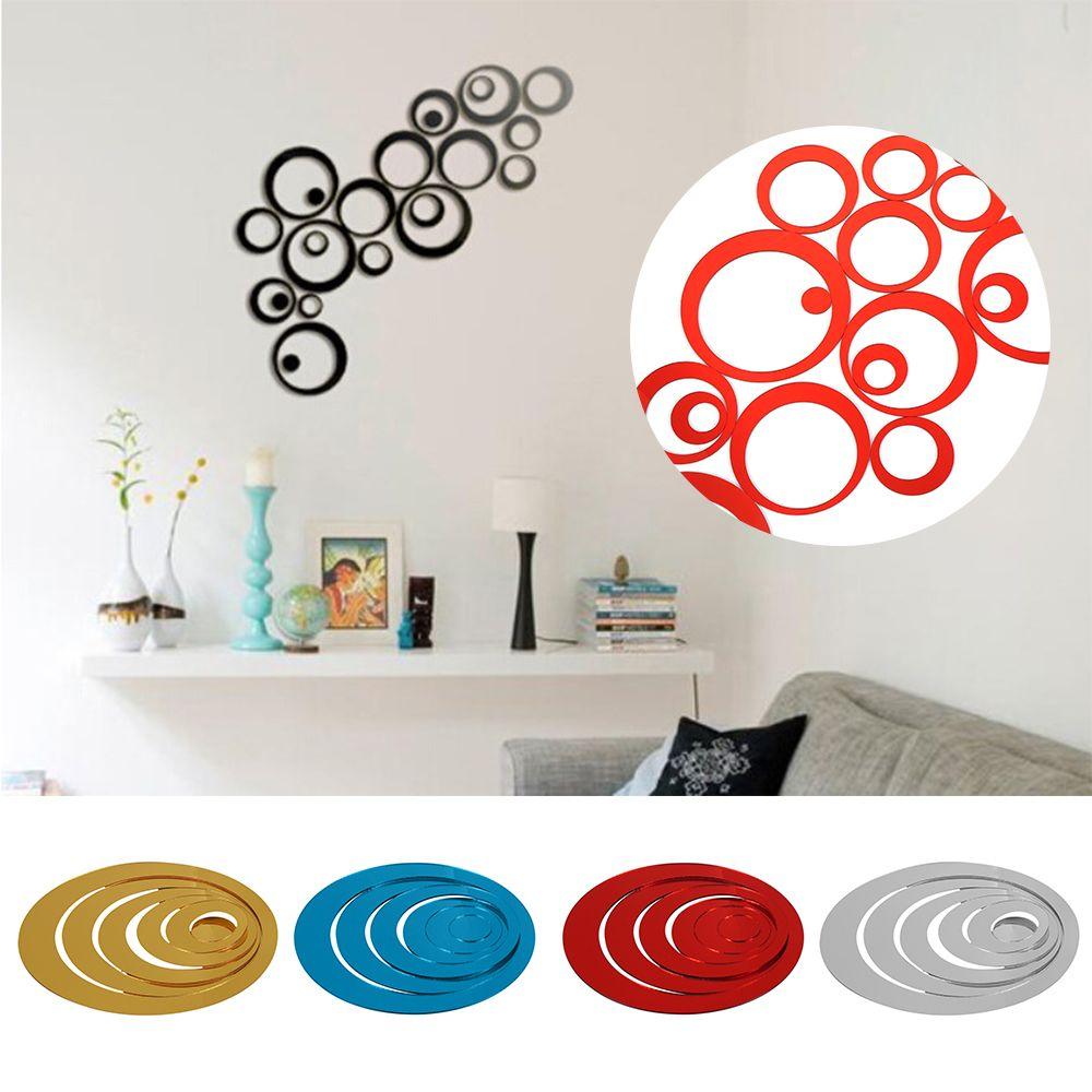 24 шт. Фоновые акриловые круглые зеркальные плитки самоклеящиеся художественные наклейки для декора своими руками на стену спальня наклейка