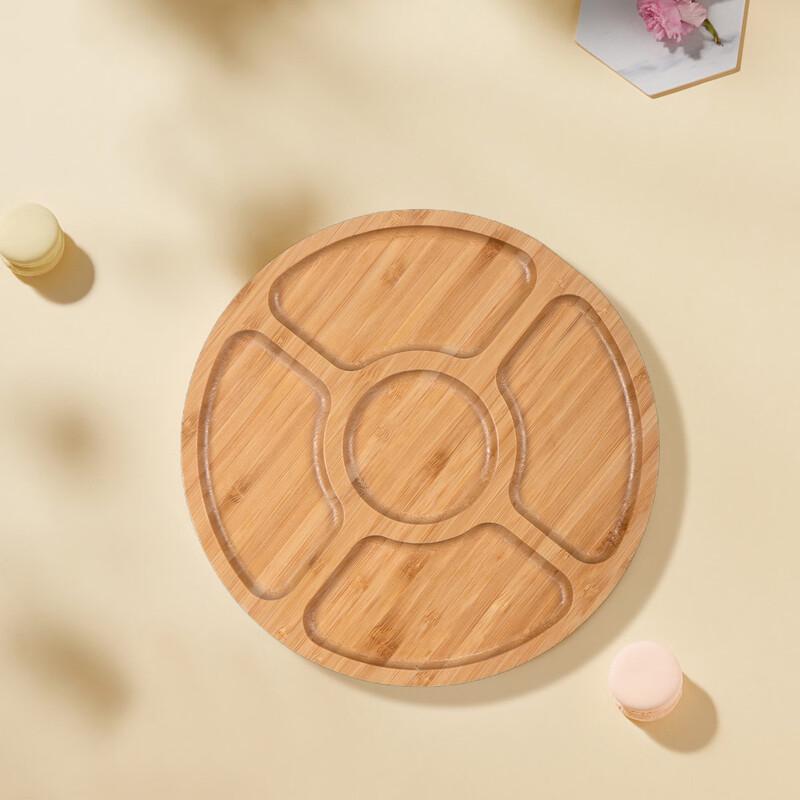 Вутуо Японский стиль Разделенный бамбуковый поднос для закусок