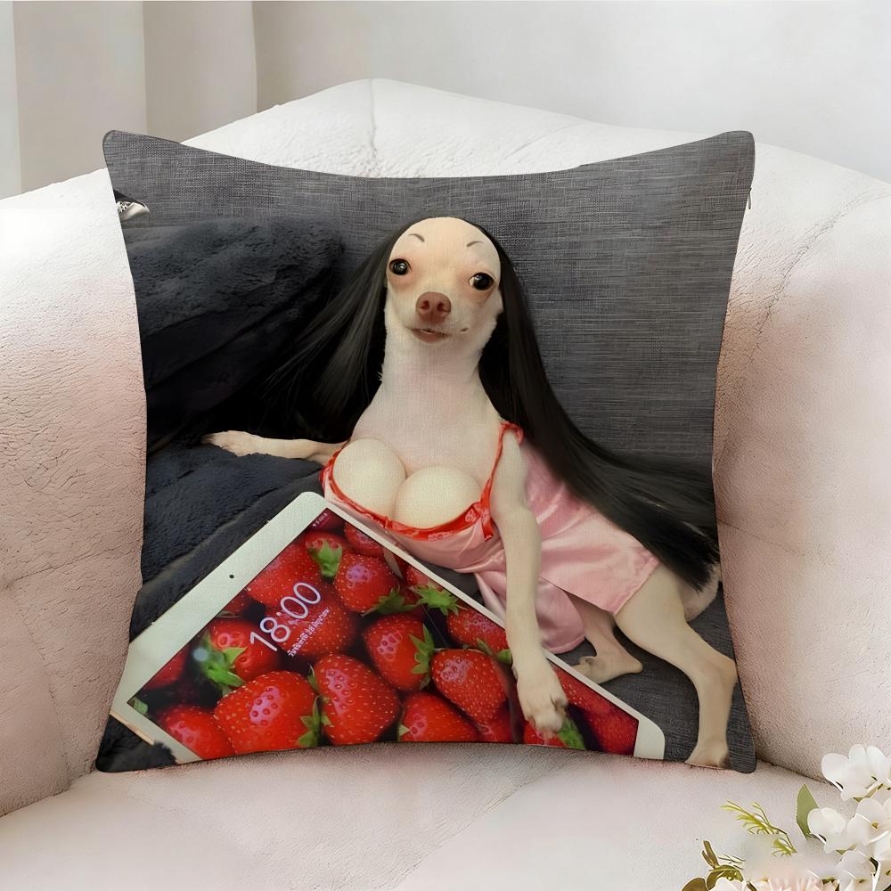 Dog Funny Meme Pillow Case Pillowcase, Double-Sided Printed, Sofa Cushion, Bedroom Headboard Pillow