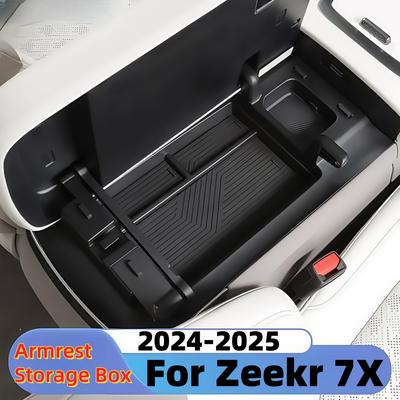 Автомобильный ящик для хранения под центральной консолью для Zeekr 7X 2025-2025 Ящик для хранения под подлокотником Внутренние аксессуары для хранения Ящик подлокотника