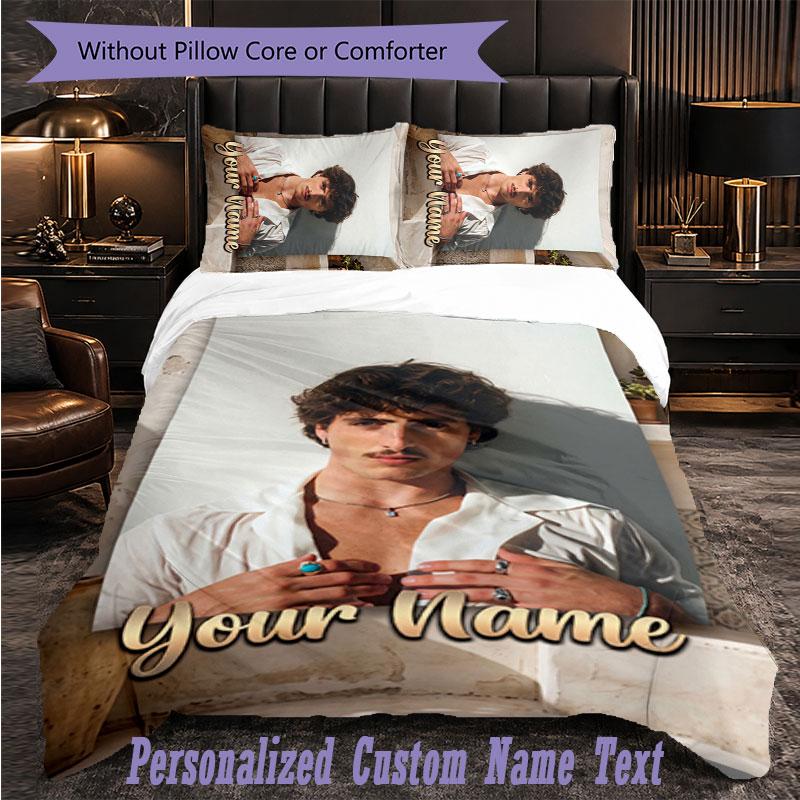 Personalized 3Pcs Bedding SetBenson Boone Custom Text Duvet Cover Pillowcase Set Bedroom Gift