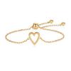 1 Pair Bracelet Heart Decor Adjustable Length Couple Bracelet Small Heart Charm Bangles Fashion Jewelry Gift