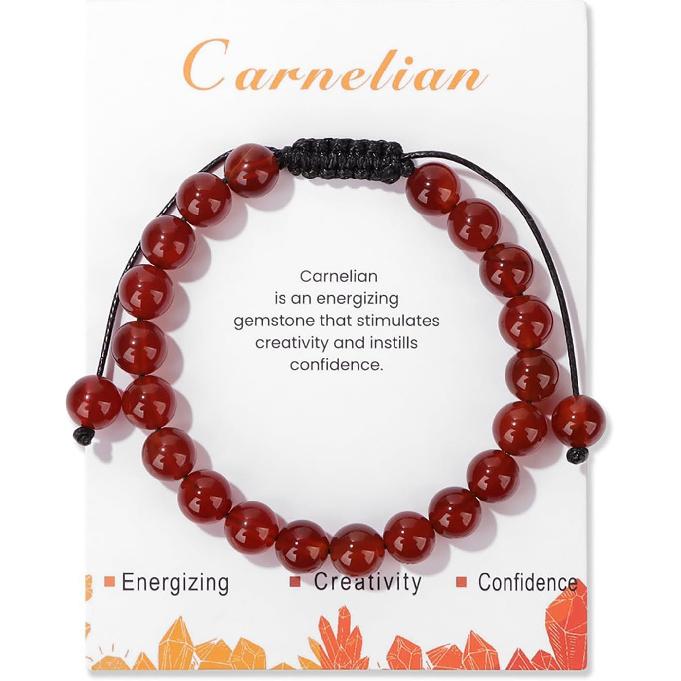 Healing Crystal Bracelet for Women 8mm Natural Stone Crystal Beaded Bracelets Adjustable Handmade Gemstone Bracelet Healing Jewelry Mother's Day