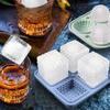 2PCS Set Ice Puck Mold Silicone Whiskey Ice Cube Mold Square Round Mold Prismatic Ice Tray Ice Making Box 4 Compartment Ice Box