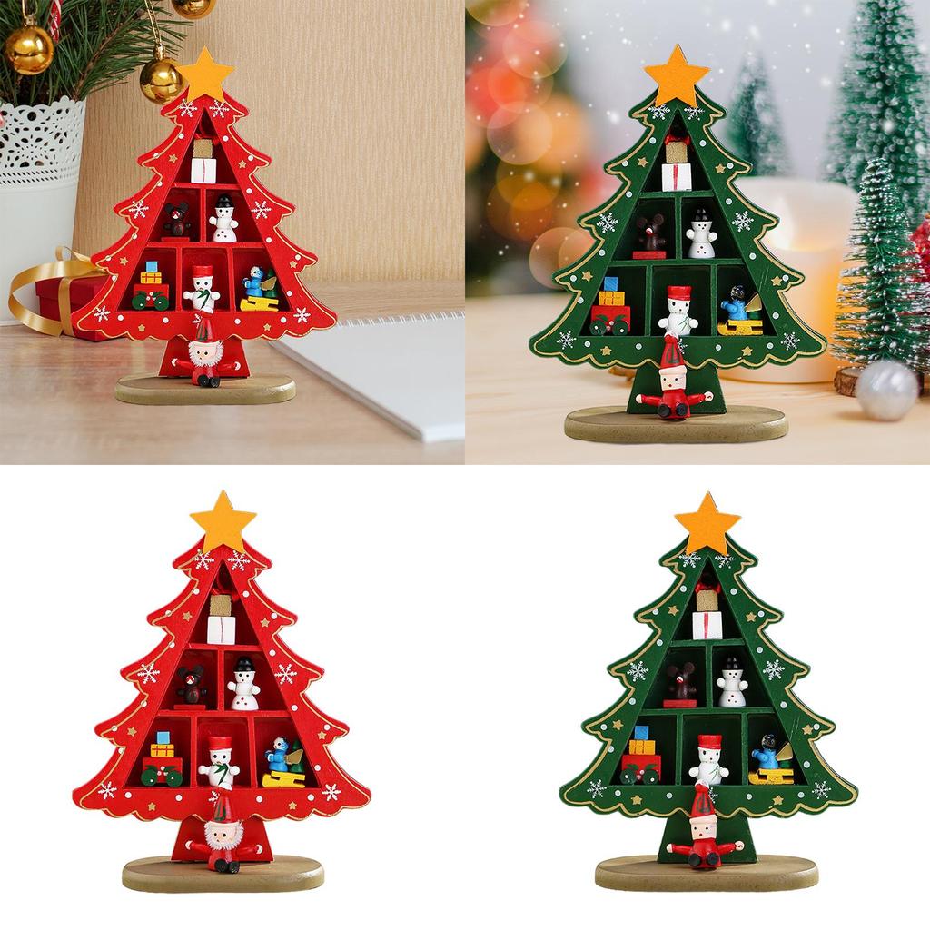 Деревянная новогодняя елка, украшение для рабочего стола, компактное, легкое, для рождественских праздников, домашних праздников, рождественской вечеринки