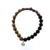Bracelet - A Bijoux - Mozambique Garnet - Black Onyx Beads - 8 Mm Wood - Made In France
