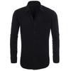 Striped Turn-down Collar Men Shirt French Cuff Button Long Sleeve Buttons Closure
