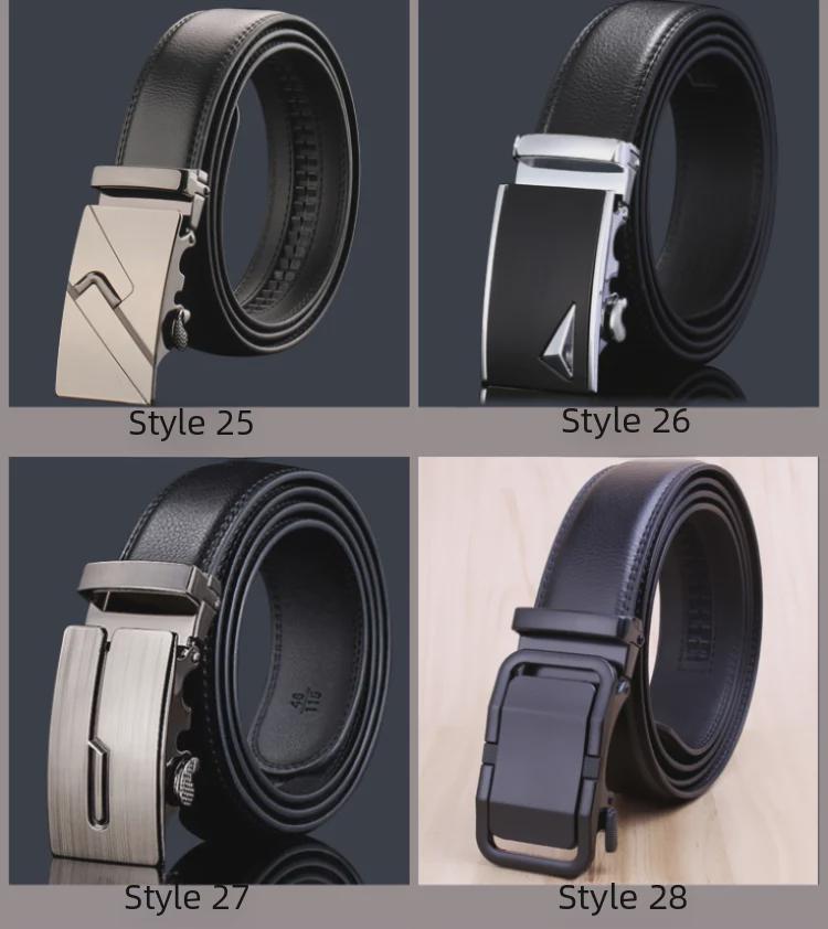 Ремень из натуральной кожи с автоматической пряжкой - Повседневный и модный дизайн из коровьей кожи