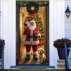 Animals Theme Christmas Door Cover Dog Cat New Year Decoration  Entrance and Room
