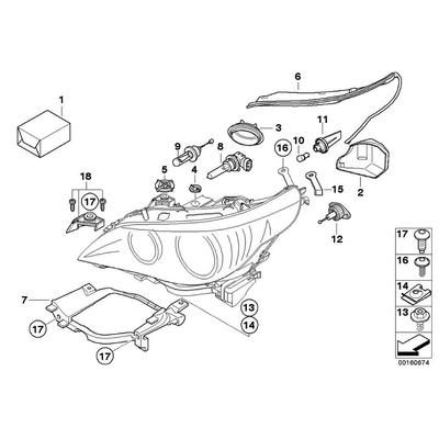 Монтажные кронштейны для фар, поддержка для BMW 5 серии E60 E61 525I 528Xi 530I, кронштейн для крепления фары 63126936090 63126936089