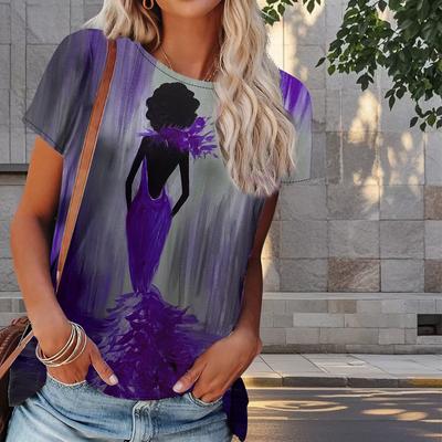 Женская летняя футболка с принтом в стиле ретро, футболки с коротким рукавом, повседневные топы с принтом