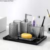 Resin Bathroom Set Toiletries Toothbrush Holder Mouthwash Cup Lotion Bottle Soap Dish Cotton Swab Box Tissue Box Storage Tray