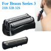 Black Replaceable Razor Head Foils & Cutters For The Braun 3 Series Men
