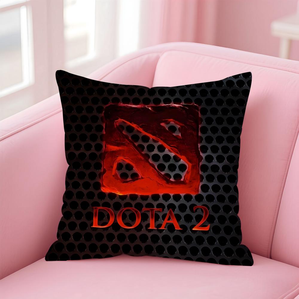 Popular Game Cool DDotaD 2 Cushion Cover Pillowcase Short Plush Invisible zipper Room Sofa Cushion Cover